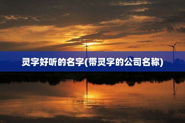 灵字好听的名字(带灵字的公司名称)
