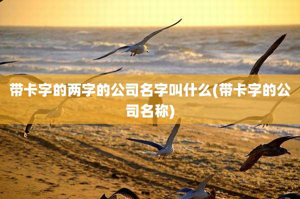 带卡字的两字的公司名字叫什么(带卡字的公司名称)