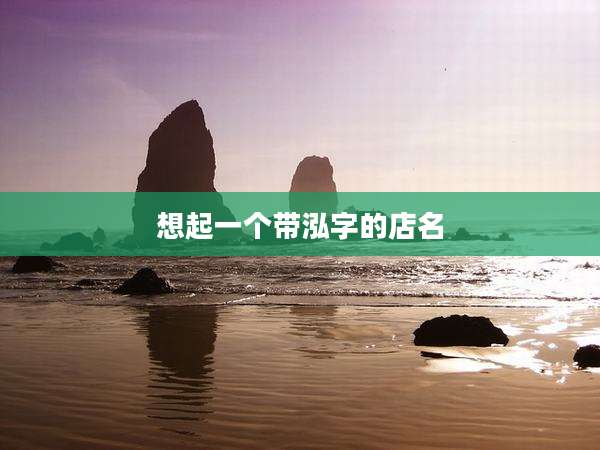 想起一个带泓字的店名