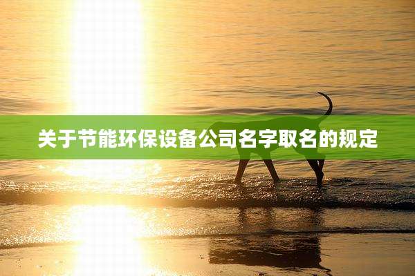 关于节能环保设备公司名字取名的规定