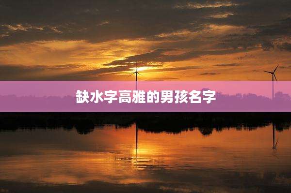 缺水字高雅的男孩名字