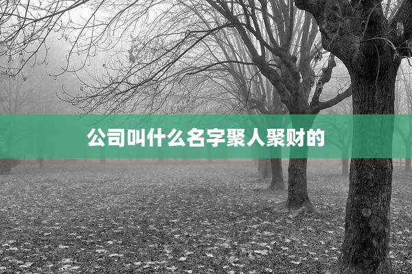 公司叫什么名字聚人聚财的