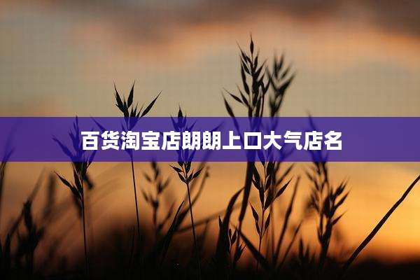 百货淘宝店朗朗上口大气店名