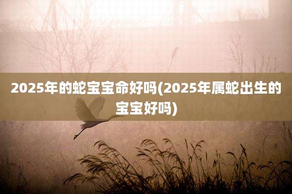 2025年的蛇宝宝命好吗(2025年属蛇出生的宝宝好吗)