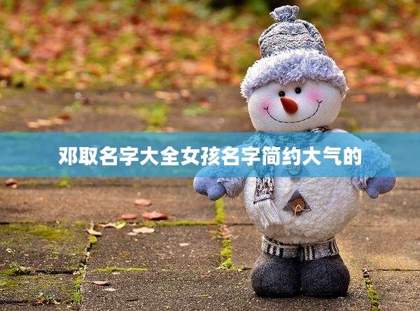 邓取名字大全女孩名字简约大气的