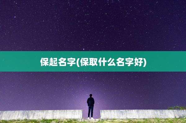 保起名字(保取什么名字好)