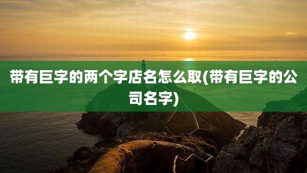 带有巨字的两个字店名怎么取(带有巨字的公司名字)