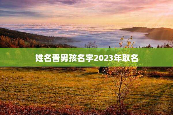 姓名晋男孩名字2023年取名