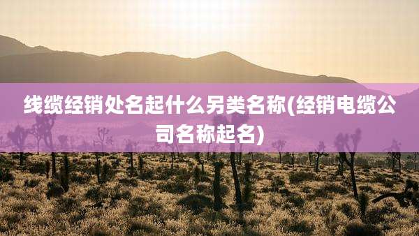 线缆经销处名起什么另类名称(经销电缆公司名称起名)