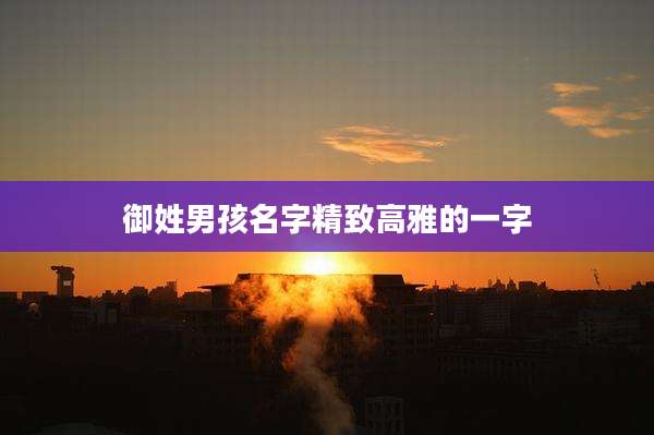 御姓男孩名字精致高雅的一字