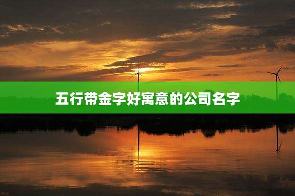 五行带金字好寓意的公司名字