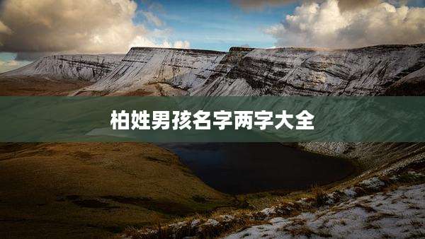 柏姓男孩名字两字大全