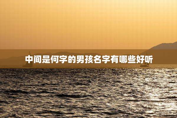 中间是何字的男孩名字有哪些好听