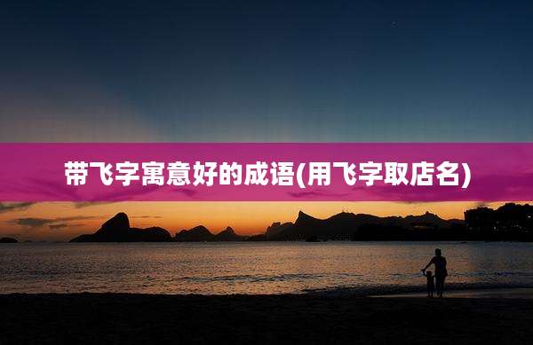 带飞字寓意好的成语(用飞字取店名)