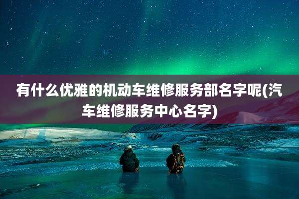 有什么优雅的机动车维修服务部名字呢(汽车维修服务中心名字)