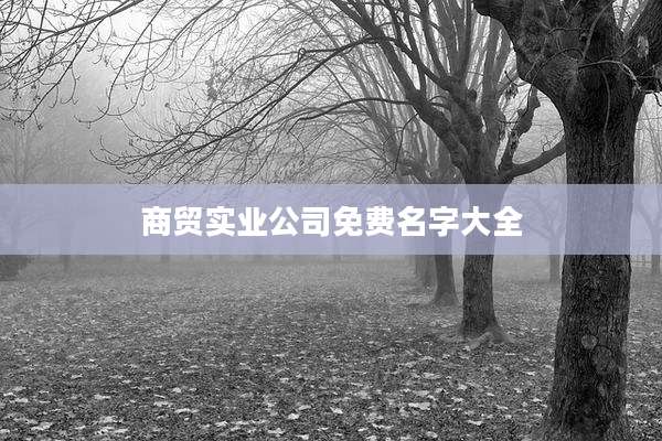 商贸实业公司免费名字大全
