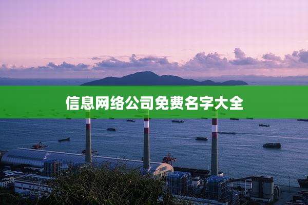 信息网络公司免费名字大全