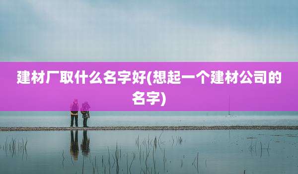 建材厂取什么名字好(想起一个建材公司的名字)