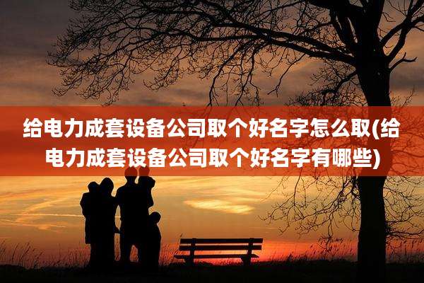 给电力成套设备公司取个好名字怎么取(给电力成套设备公司取个好名字有哪些)