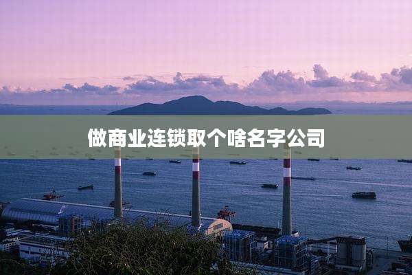做商业连锁取个啥名字公司