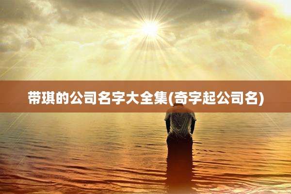 带琪的公司名字大全集(奇字起公司名)