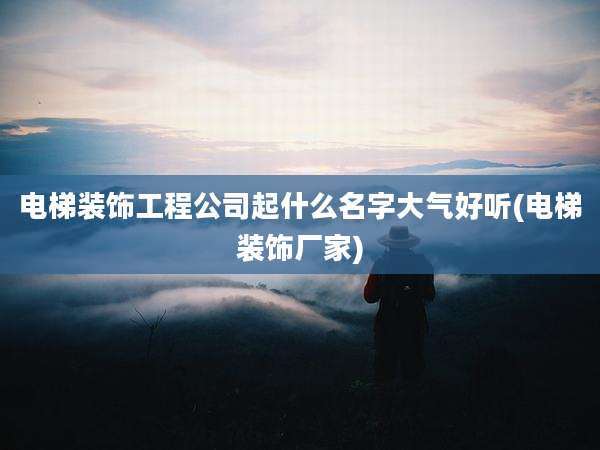 电梯装饰工程公司起什么名字大气好听(电梯装饰厂家)