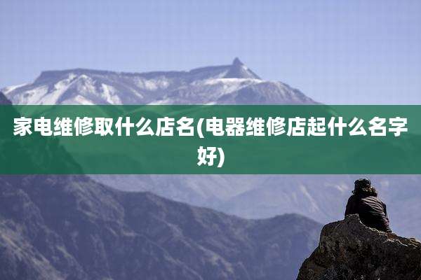 家电维修取什么店名(电器维修店起什么名字好)