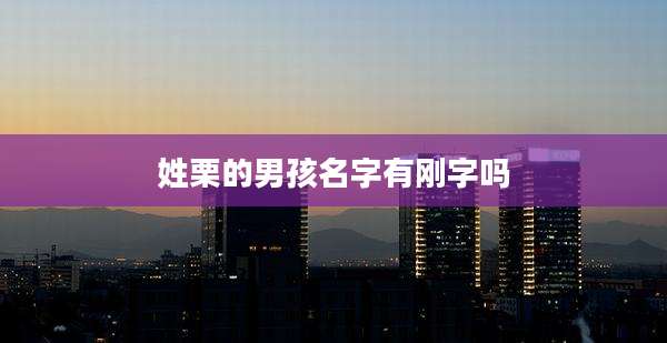 姓栗的男孩名字有刚字吗
