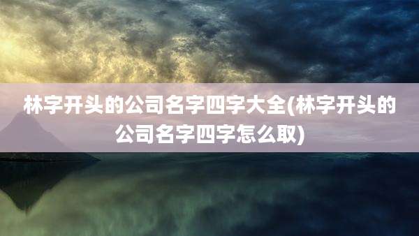 林字开头的公司名字四字大全(林字开头的公司名字四字怎么取)
