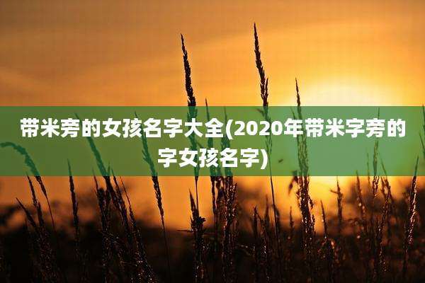 带米旁的女孩名字大全(2020年带米字旁的字女孩名字)