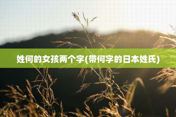 姓何的女孩两个字(带何字的日本姓氏)