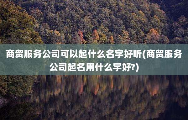 商贸服务公司可以起什么名字好听(商贸服务公司起名用什么字好?)