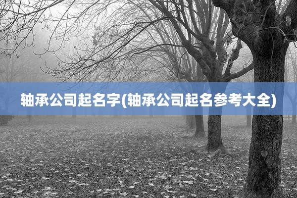 轴承公司起名字(轴承公司起名参考大全)