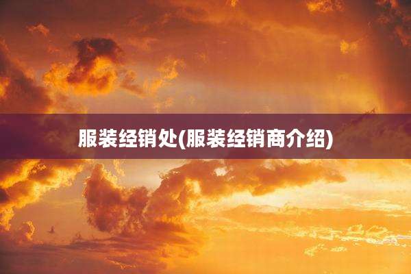 服装经销处(服装经销商介绍)