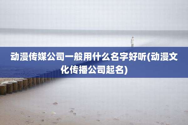 动漫传媒公司一般用什么名字好听(动漫文化传播公司起名)