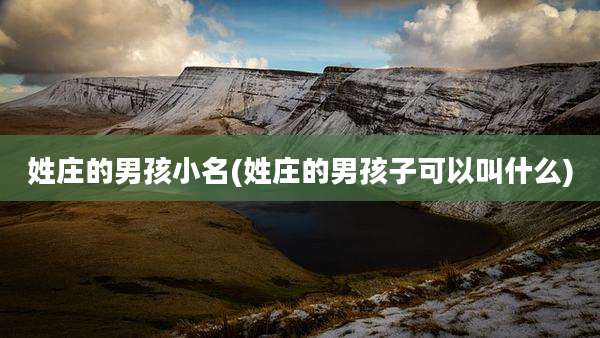 姓庄的男孩小名(姓庄的男孩子可以叫什么)