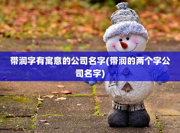 带润字有寓意的公司名字(带润的两个字公司名字)