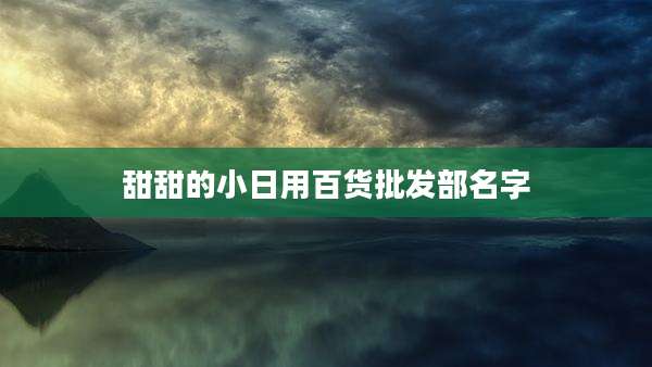 甜甜的小日用百货批发部名字