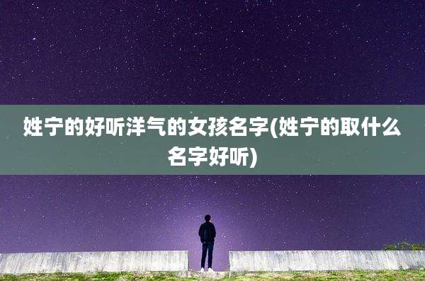 姓宁的好听洋气的女孩名字(姓宁的取什么名字好听)