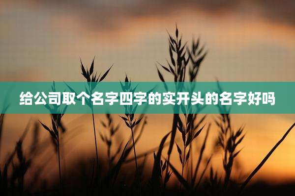 给公司取个名字四字的实开头的名字好吗