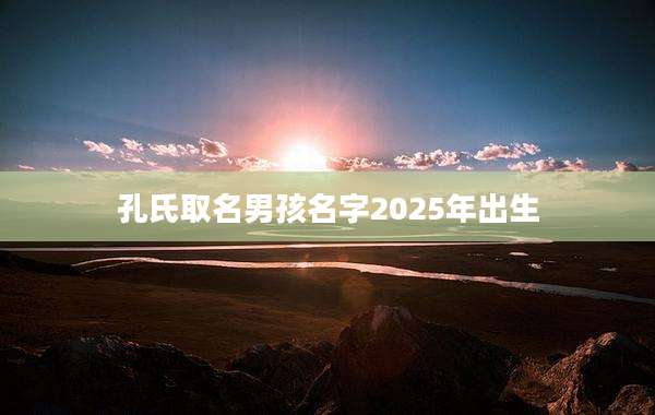 孔氏取名男孩名字2025年出生