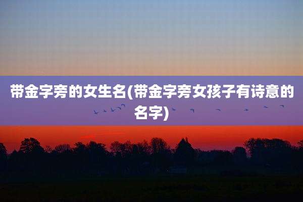 带金字旁的女生名(带金字旁女孩子有诗意的名字)