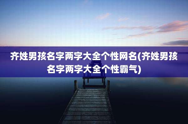 齐姓男孩名字两字大全个性网名(齐姓男孩名字两字大全个性霸气)