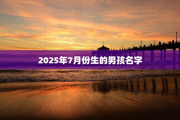 2025年7月份生的男孩名字