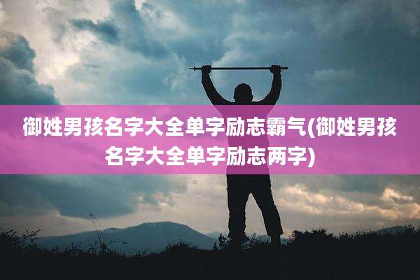 御姓男孩名字大全单字励志霸气(御姓男孩名字大全单字励志两字)