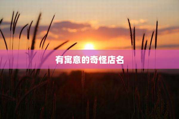 有寓意的奇怪店名