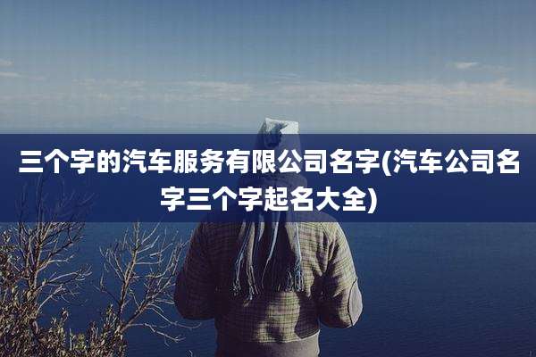 三个字的汽车服务有限公司名字(汽车公司名字三个字起名大全)