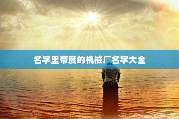 名字里带度的机械厂名字大全