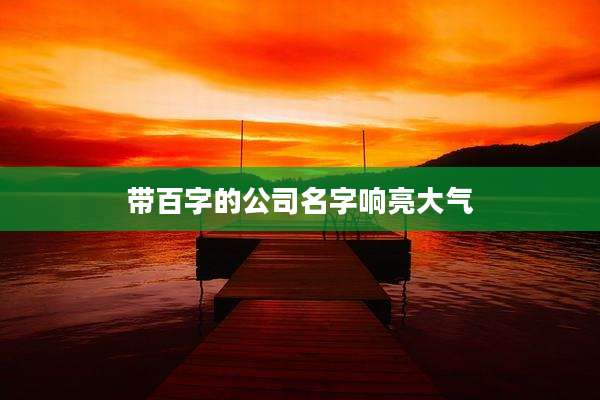 带百字的公司名字响亮大气