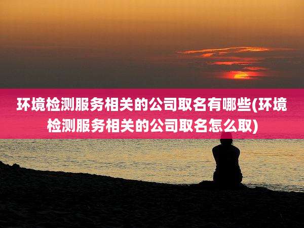 环境检测服务相关的公司取名有哪些(环境检测服务相关的公司取名怎么取)
